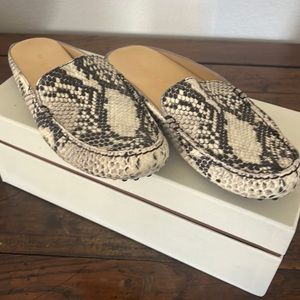 M Gemi snakeskin mules